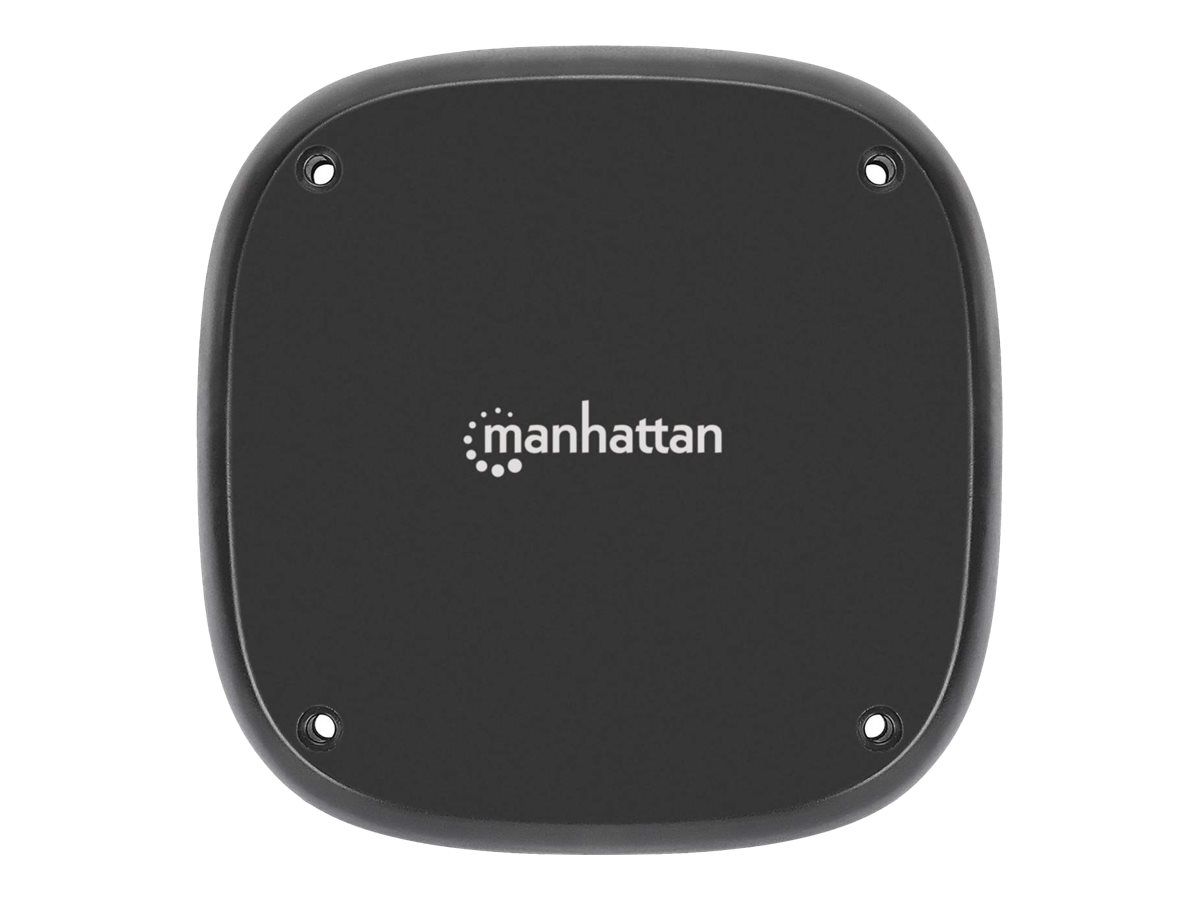 Manhattan Smartphone Under-Desk Wireless Charging Pad, Installs under furniture, 10W charging, Charging Distance 15-30mm, Black, Power Cable 1.2m, Three Year Warranty, Boxed