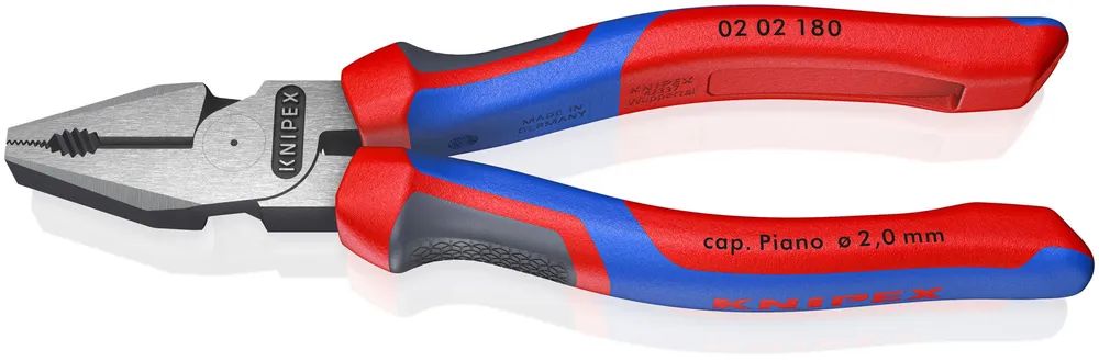 KNIPEX Kraft-Kombizange mit Comfort-Griffen schwarz atramentiert 180 mm