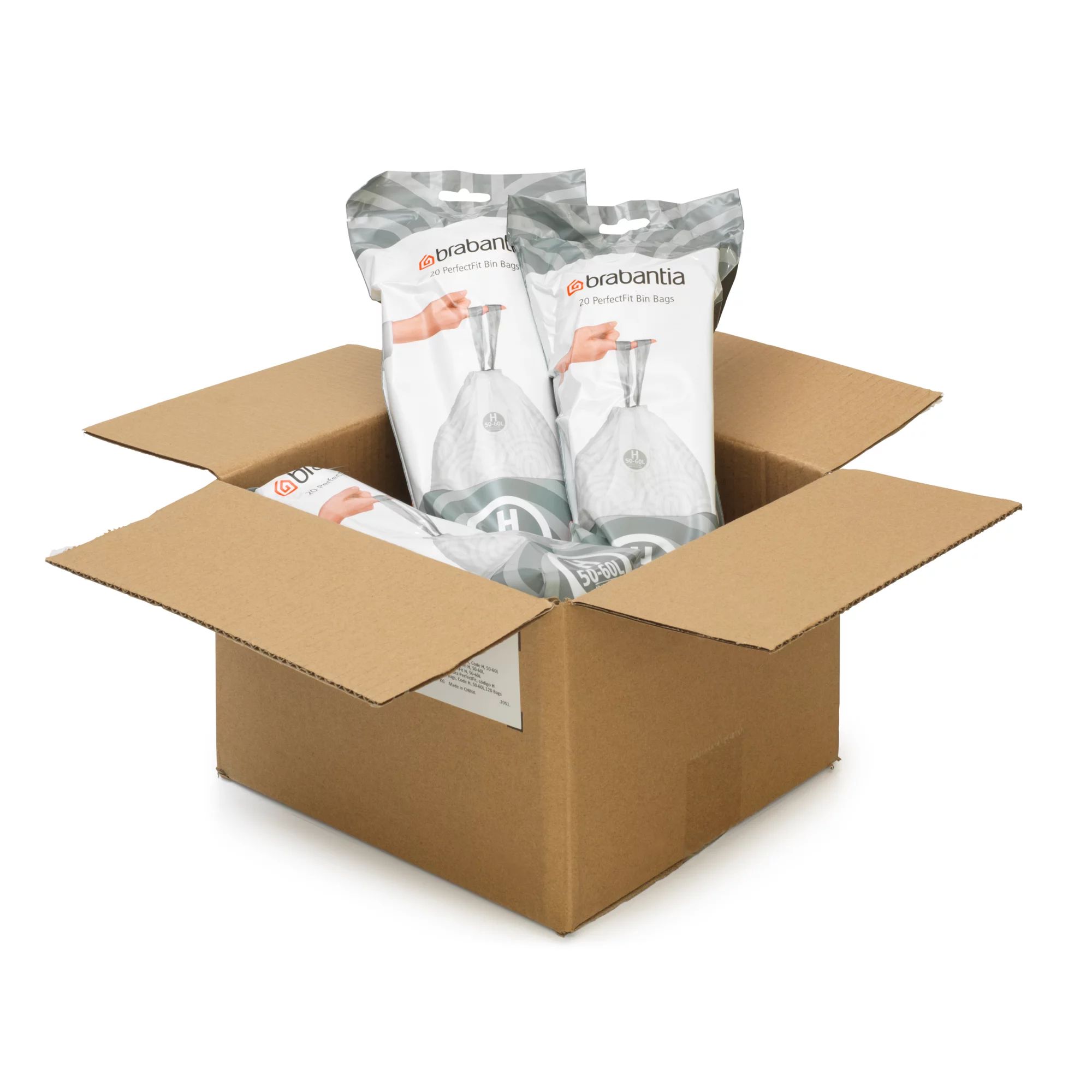 Brabantia Müllbeutel, Online Exlusive PerfectFit Beutel 50-60 L (H) Multipack 120Stk,6x20