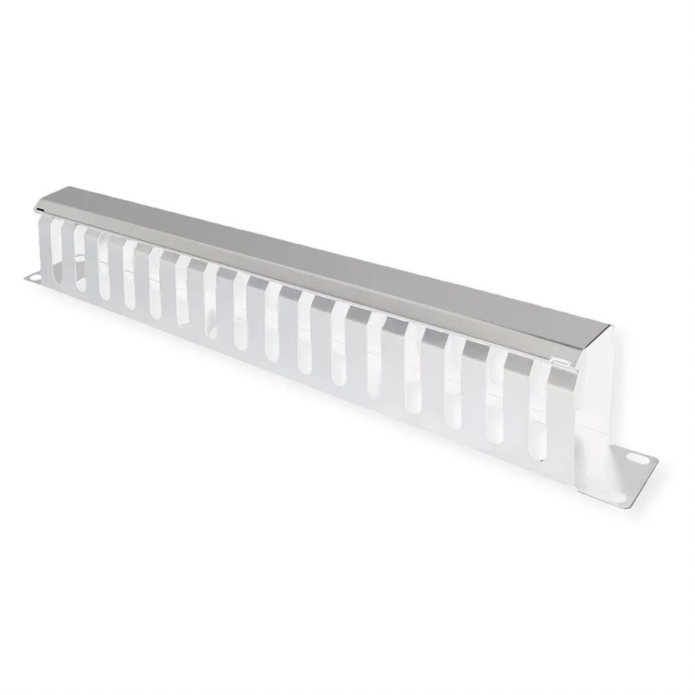 VALUE 19-Zoll-Frontplatte 1 HE mit Rangierkanal 40 x 80 mm, grau