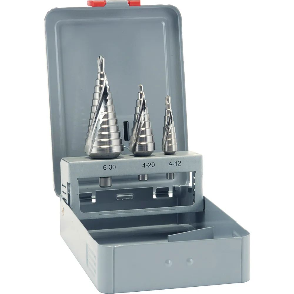 ALPEN Stufenbohrer-Satz HSS Co5 Gr.1-3 2 Schneiden Bohrer ø 4.0-30.0 mm