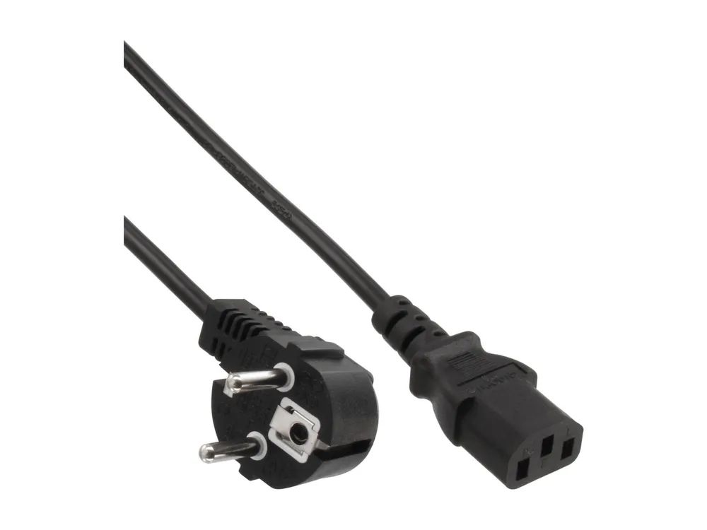 InLine 60er B-Pack Netzkabel - Schutzk. gew. / Kaltgeräte ST C13 - schwarz - 0,5m
