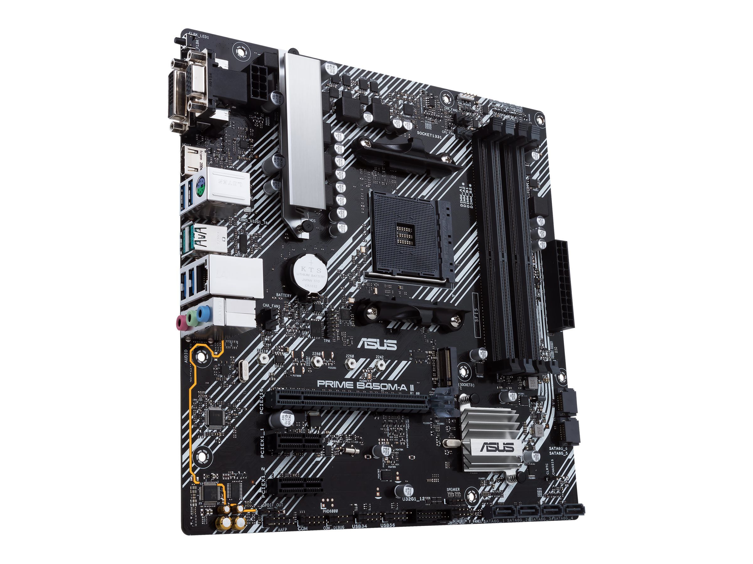 ASUS PRIME B450M-A II - Motherboard - micro ATX - Socket AM4 - AMD B450 Chipsatz - USB 3.2 Gen 1, USB 3.2 Gen 2 - Gigabit LAN - Onboard-Grafik (CPU erforderlich)