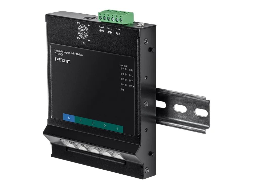 TRENDnet TI-PG50F - Industrial - Switch - unmanaged - 5 x 10/100/1000 (PoE+)