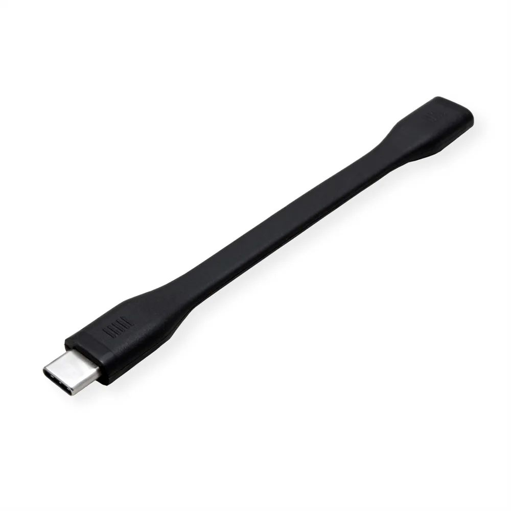 ROLINE USB4 Gen3x2 Verlängerungskabel, C-C, ST/BU, 8K UHD-2, 40Gbit/s, 100W, extra-flach, schwarz, 11,5 cm