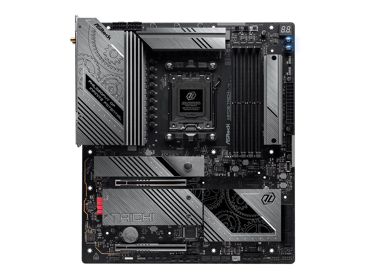 ASRock X870E Taichi Lite - Motherboard - E-ATX - Socket AM5 - AMD X870E Chipsatz - USB4, USB 3.2 Gen 1, USB 3.2 Gen 2, USB-C 3.2 Gen 2x2 - 5 Gigabit Ethernet, Wi-Fi 7, Bluetooth - Onboard-Grafik (CPU erforderlich)