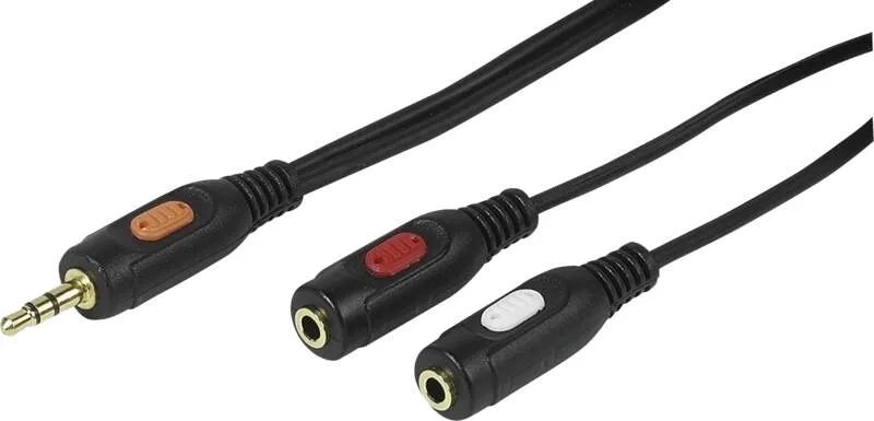 Vivanco Audioadapter, 3.5mm Klinkenst.-2x 3.5mm Klinkenb.0,2m