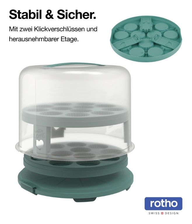 Rotho Tortenglocke XL 26 cm mit Trays FRESH