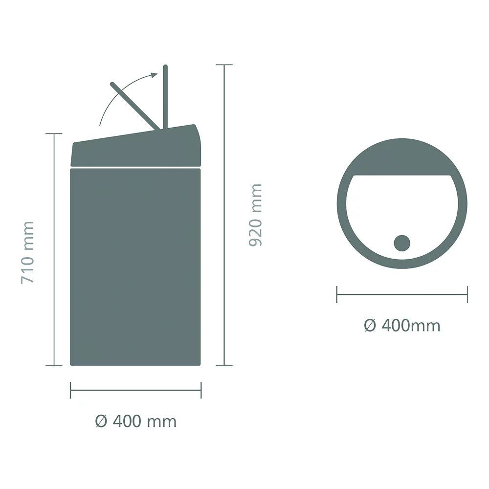 Brabantia Touch Bin, 60L - Matt Black