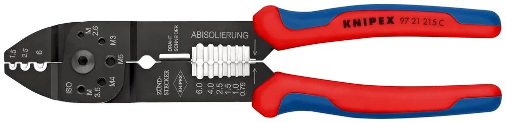 KNIPEX Crimpzange mit Mehrkomponenten-Hüllen schwarz lackiert 230 mm
