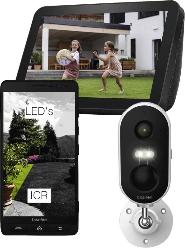 Beafon SAFER 2L - Schwenkbare IP65 Outdoor Kamera mit Akku und LED