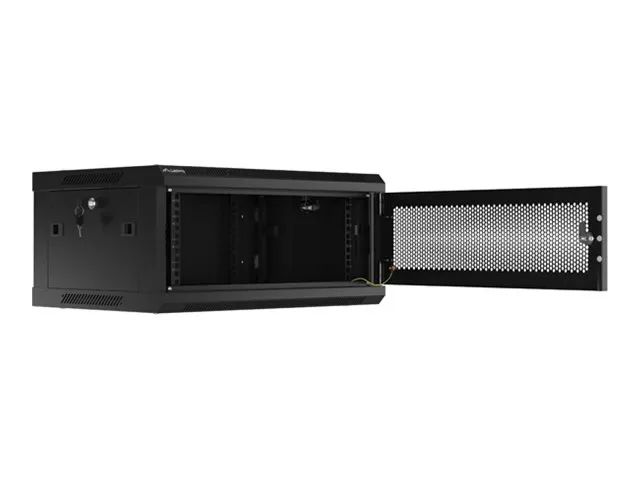 Lanberg Schrank Netzwerkschrank - geeignet für Wandmontage - Schwarz, RAL 9004 - 4U - 48.3 cm (19")