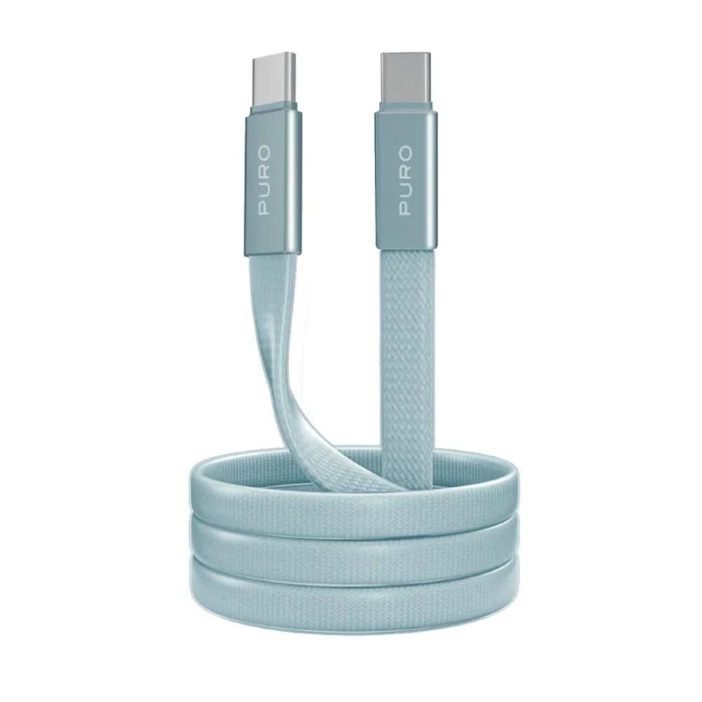 PURO Daten- u. Ladekabel, USB-C  USB-C, 60W, 1m, flach blau