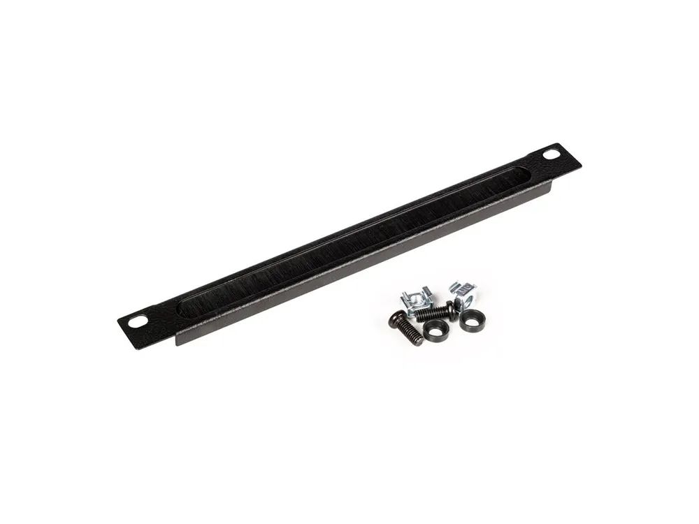ROLINE Kabeleingangsplatte für Rack - mit Bürstenstreifen - Jet Black, RAL 9005 - 0.5U - 25.4 cm (10")
