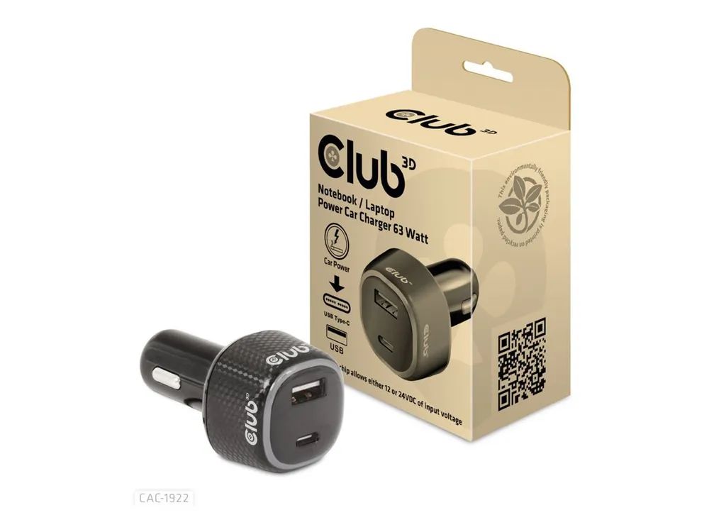 Club 3D Auto-Netzteil - DC 12 - 24 V - 63 Watt