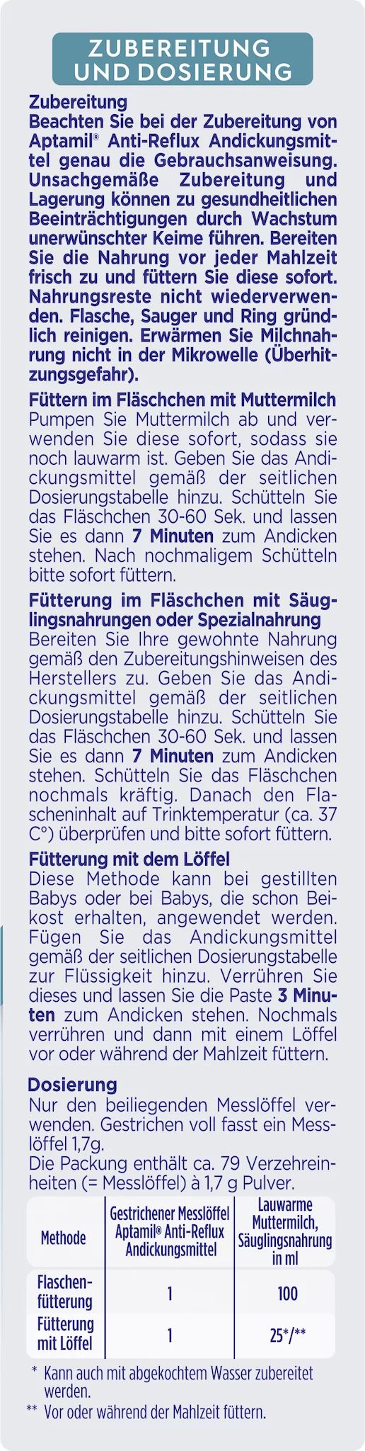 Aptamil Anit-Reflux Andickungsmittel 135g