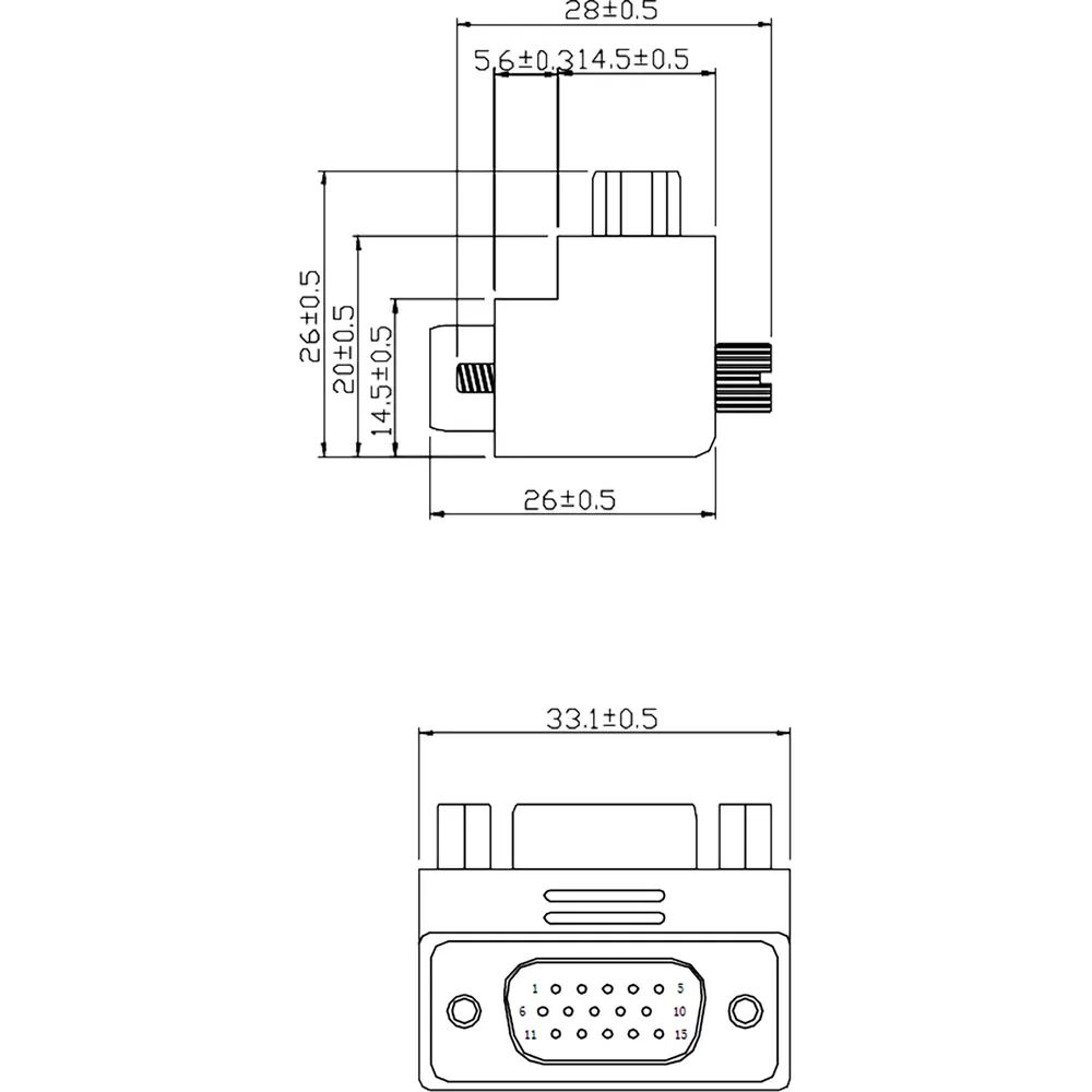 InLine VGA Adapter 90° Winkel 15pol Stecker/Buchse