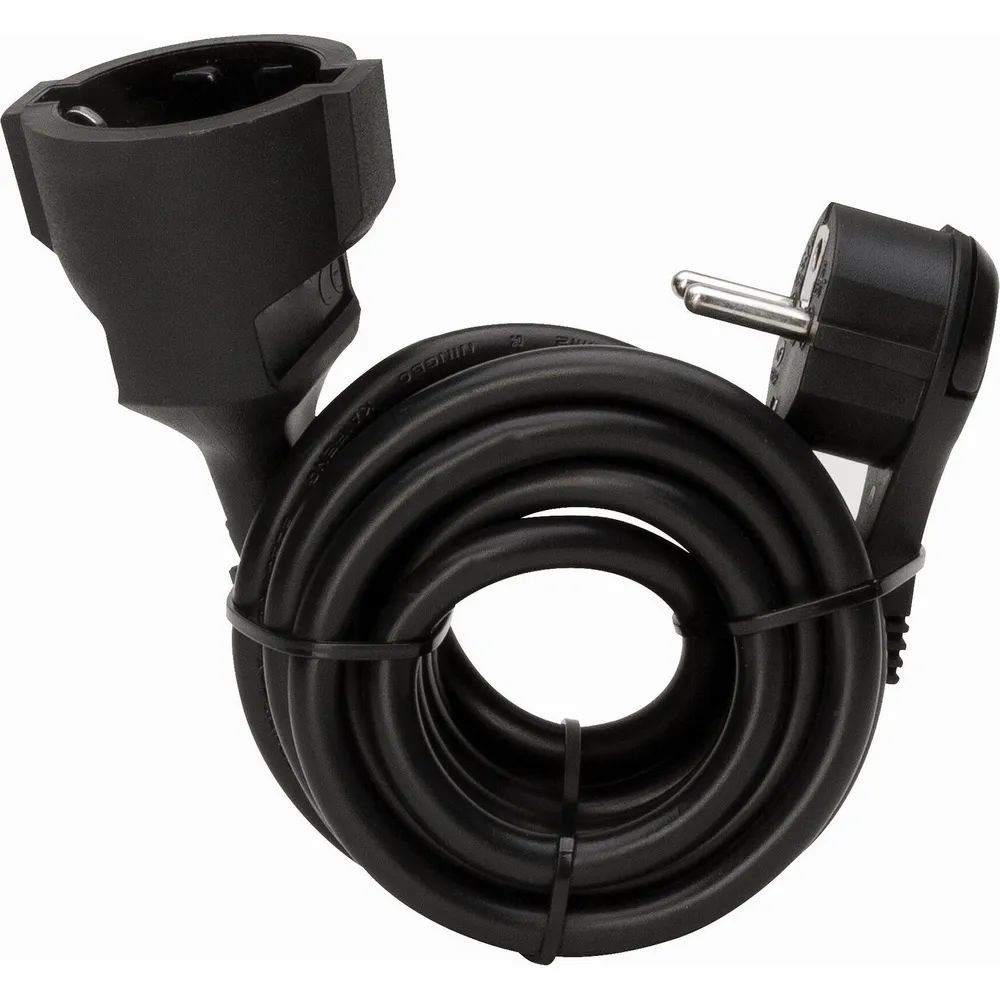 Heinrich Kopp Kopp Strom Verlängerungskabel[ Flachstecker - Schutzkontakt-Kupplung] Schwarz - Kabel - Verlängerungskabel
