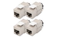 DIGITUS CAT 6A Keystone Modul, geschirmt mit intelligentem Kabelmanager - 4 Stk.