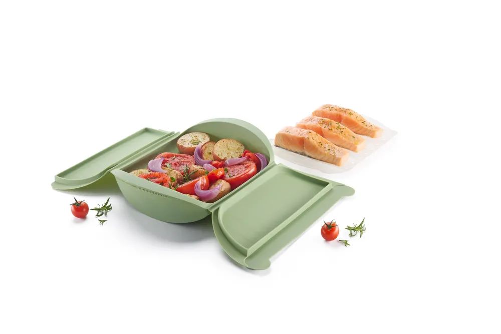 Lékué Dampfgarer mit Ablage, 4 Portionen - Green