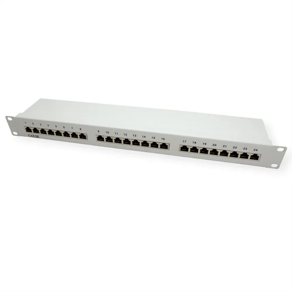 VALUE Cat.5e (Class D) 19-Zoll-Patchpanel, 24P, geschirmt, grau