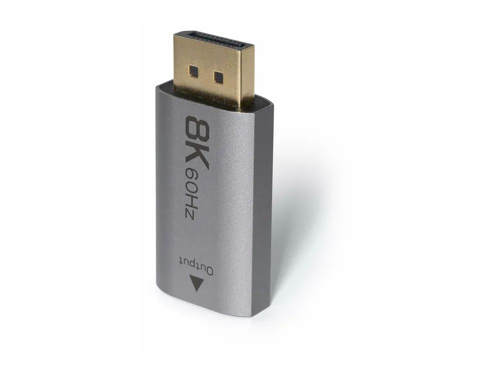 Lindy Videoadapter - DisplayPort männlich zu HDMI weiblich - Grau - aktiv, 4K144Hz (3840 x 2160)