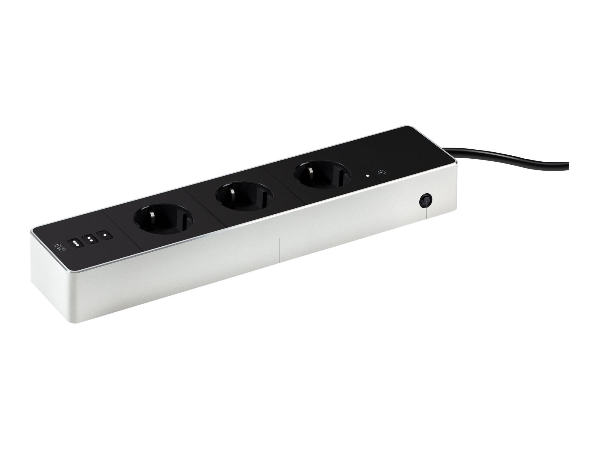 Elgato EVE Energy Strip - Steckdosenleiste - Wechselstrom 230 V - 3680 Watt - Wi-Fi - Eingabe, Eingang Typ F - Ausgangsanschlüsse: 3 (3 x Strom Typ F)