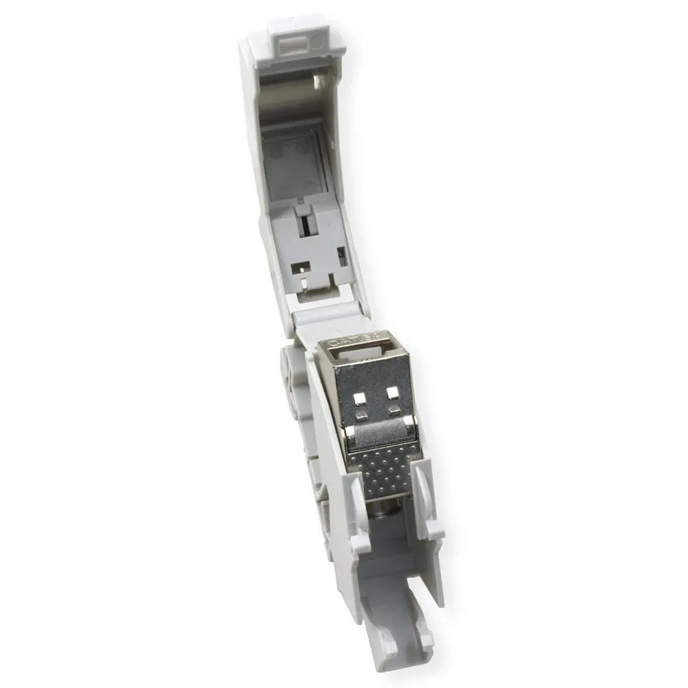 ROLINE Tragschienenadapter für Keystone Module, inkl. Cat.6A Keystone, geschirmt, 45°