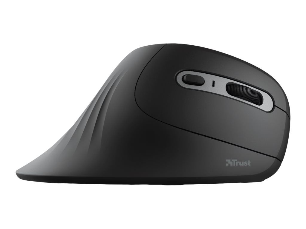 Trust Verro - Vertikale Maus - ergonomisch - Für Rechtshänder - optisch - 6 Tasten - kabellos - 2.4 GHz - kabelloser Empfänger (USB)