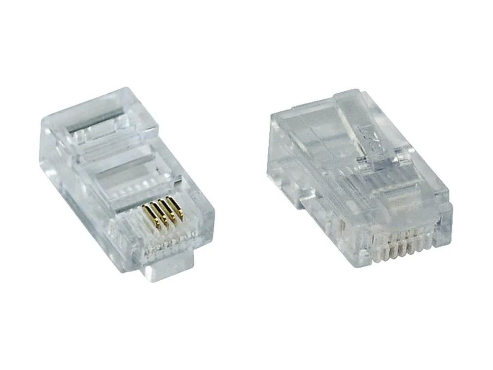 InLine Modularstecker 8P4C RJ45 zum Crimpen auf Flachkabel (ISDN) 100er Pack