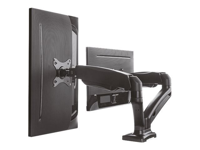 ICY BOX IB-MS304-T - Aufstellung (2 Gelenkarme, 2 VESA-Adapter, Tisch-Klemme, Befestigung für Kabeldurchgang) - für 2 LCD-Displays - Metall - Schwarz - Bildschirmgröße: up to 68 cm (bis zu 27 Zoll)