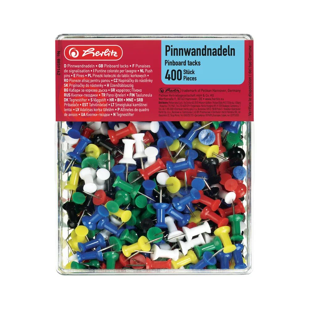 herlitz Pinnwandnadel farbig sortiert 400er Packung