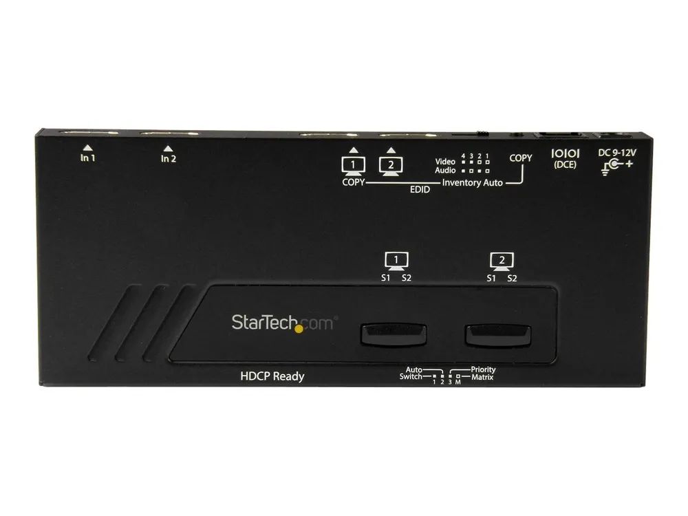 StarTech.com 2x2 HDMI Matrix Switch - 4K Ultra HD HDMI mit Fast Switching und Auto-Sensing