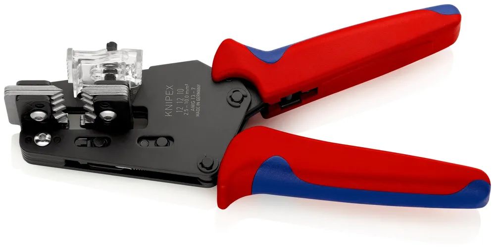 KNIPEX Präzisions-Abisolierzange mit Formmessern mit Mehrkomponenten-Hüllen brüniert 195 mm