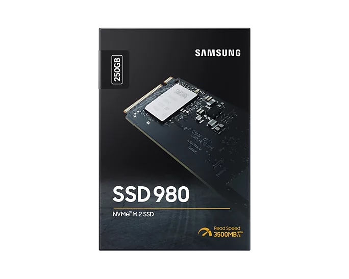 Samsung 980 MZ-V8V250BW - SSD - verschlüsselt - 250 GB - intern - M.2 2280 - PCIe 3.0 x4 (NVMe)