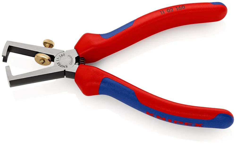 KNIPEX Abisolierzange mit Öffnungsfeder, universal mit Mehrkomponenten-Hüllen schwarz atramentiert 160 mm
