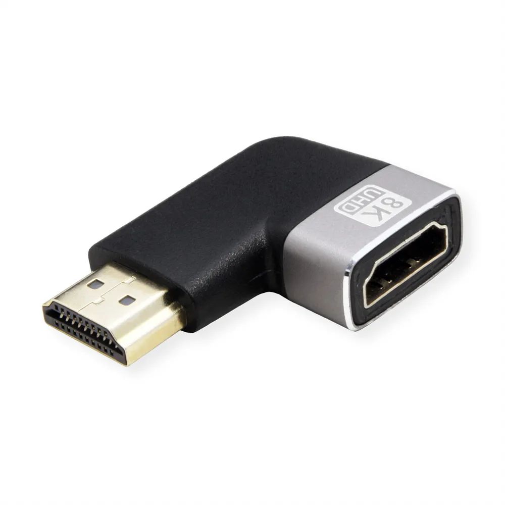 ROLINE 8K HDMI Adapter, HDMI ST/BU, 90° gewinkelt