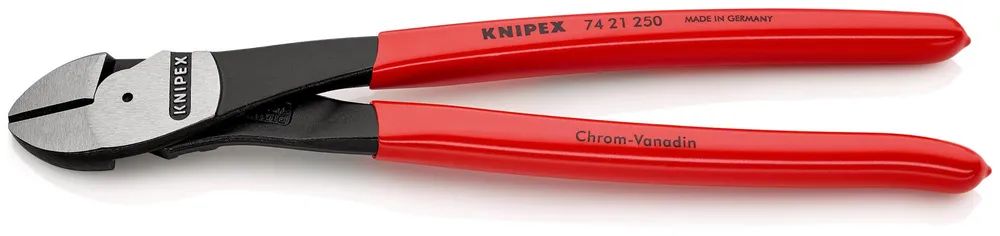 KNIPEX Kraft-Seitenschneider mit Kunststoff überzogen schwarz atramentiert 250 mm