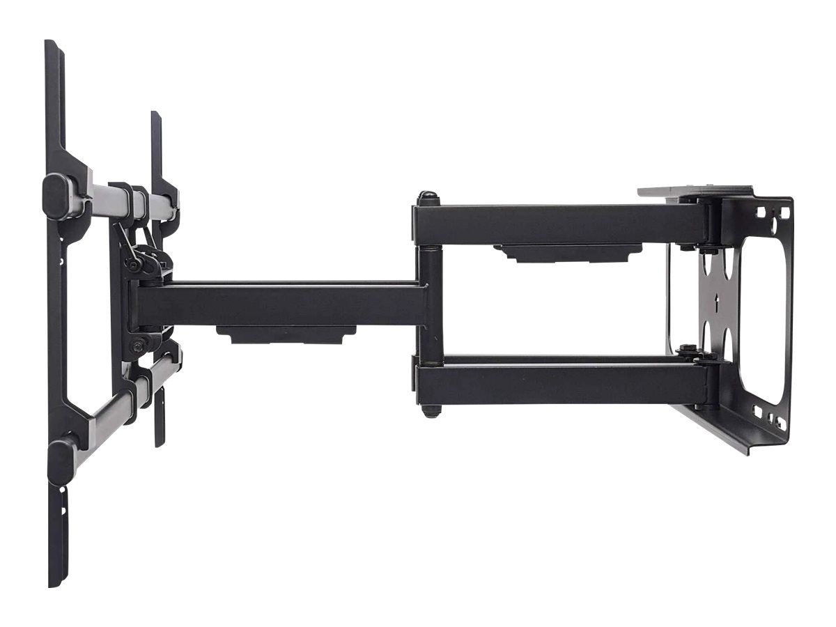 Manhattan TV & Monitor Mount, Wall, Full Motion, 1 screen, Screen Sizes: 37-75", Black, VESA 200x200 to 800x400mm, Max 75kg, LFD, Tilt & Swivel with 3 Pivots, Lifetime Warranty - Klammer - für gekrümmter LCD-Fernseher - stabiler Stahl - Schwarz - Bil