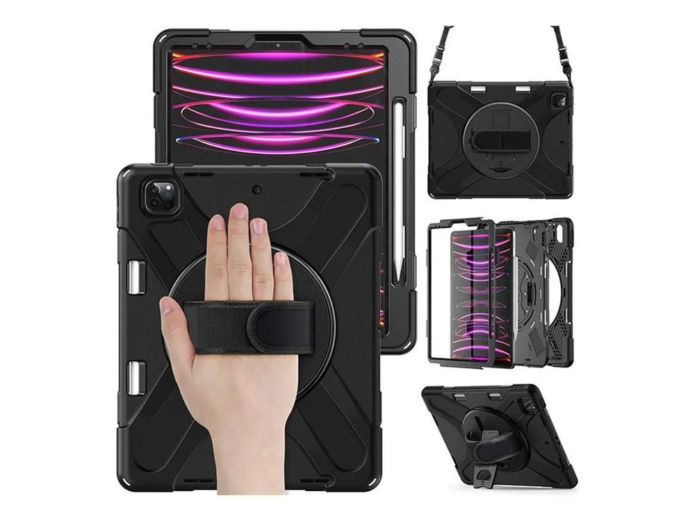 eSTUFF CHICAGO - Hintere Abdeckung für Tablet - Polycarbonat, Silikon - Schwarz - für Apple 13-inch iPad Air (M2)