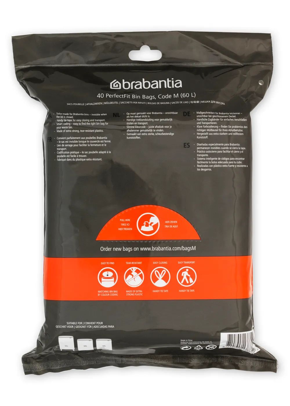 Brabantia PerfectFit Müllbeutel M, 60L - White