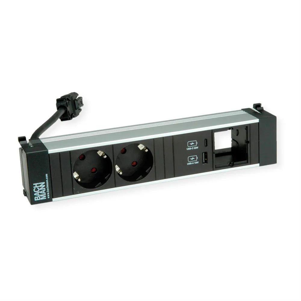 BACHMANN POWER FRAME M 2xCEE7/3, 1xUSB A&C 22W 1xCM 0,2m GST18