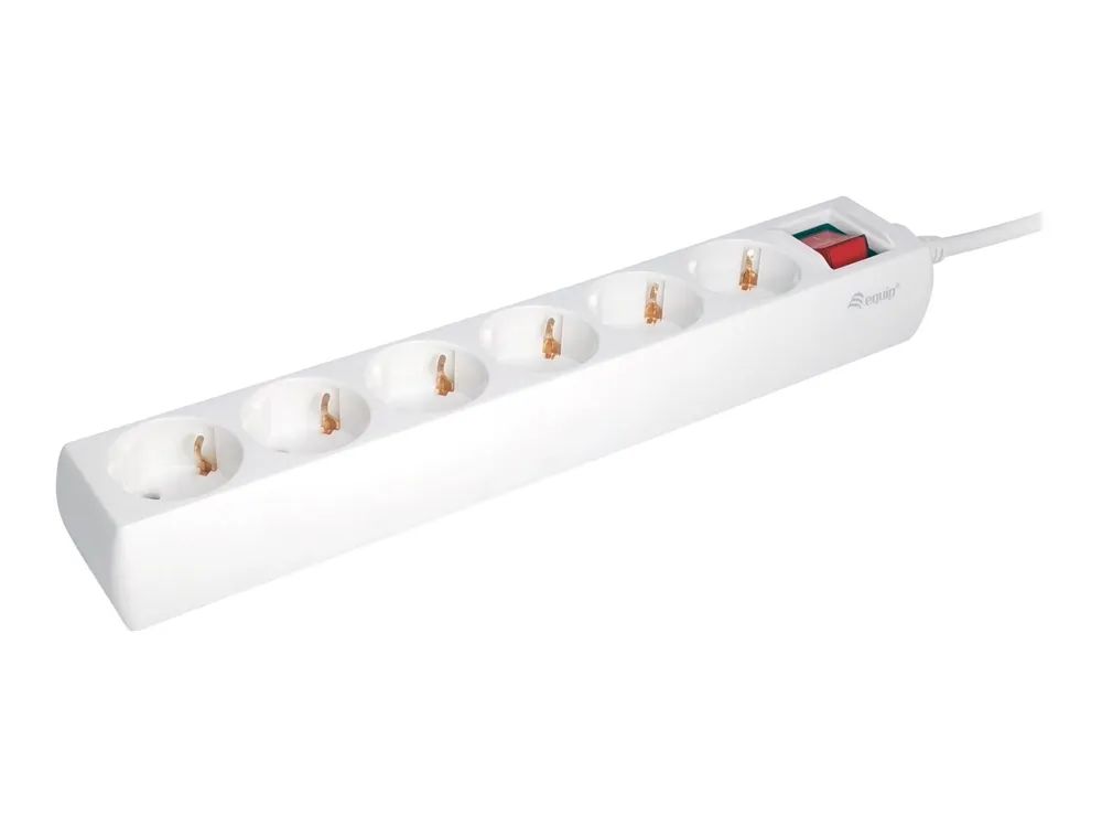 Equip Life - Version 1 - Steckdosenleiste - Wechselstrom 250 V - 3500 Watt - Eingabe, Eingang Typ F - Ausgangsanschlüsse: 6 (6 x Typ F)