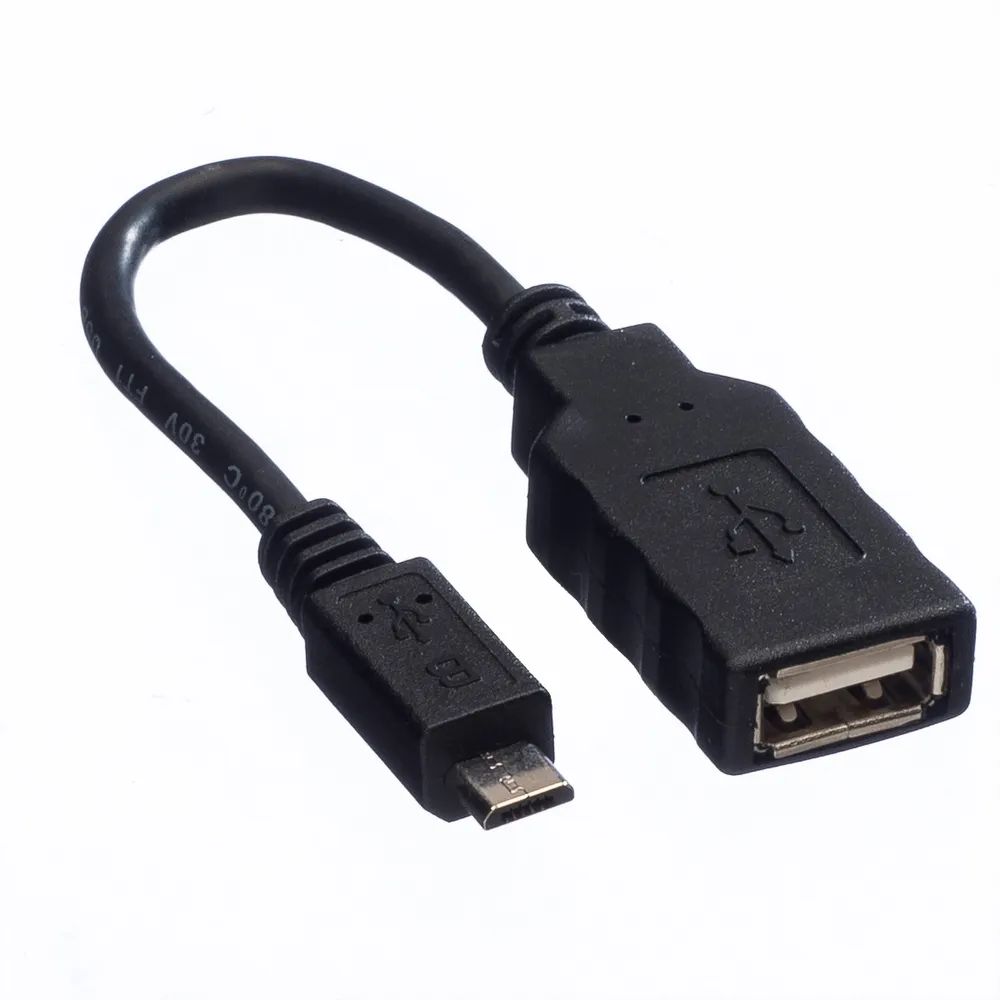 ROLINE USB 2.0 Kabel, USB 2.0 Typ Micro B - Typ A BU, OTG, 0,15 m