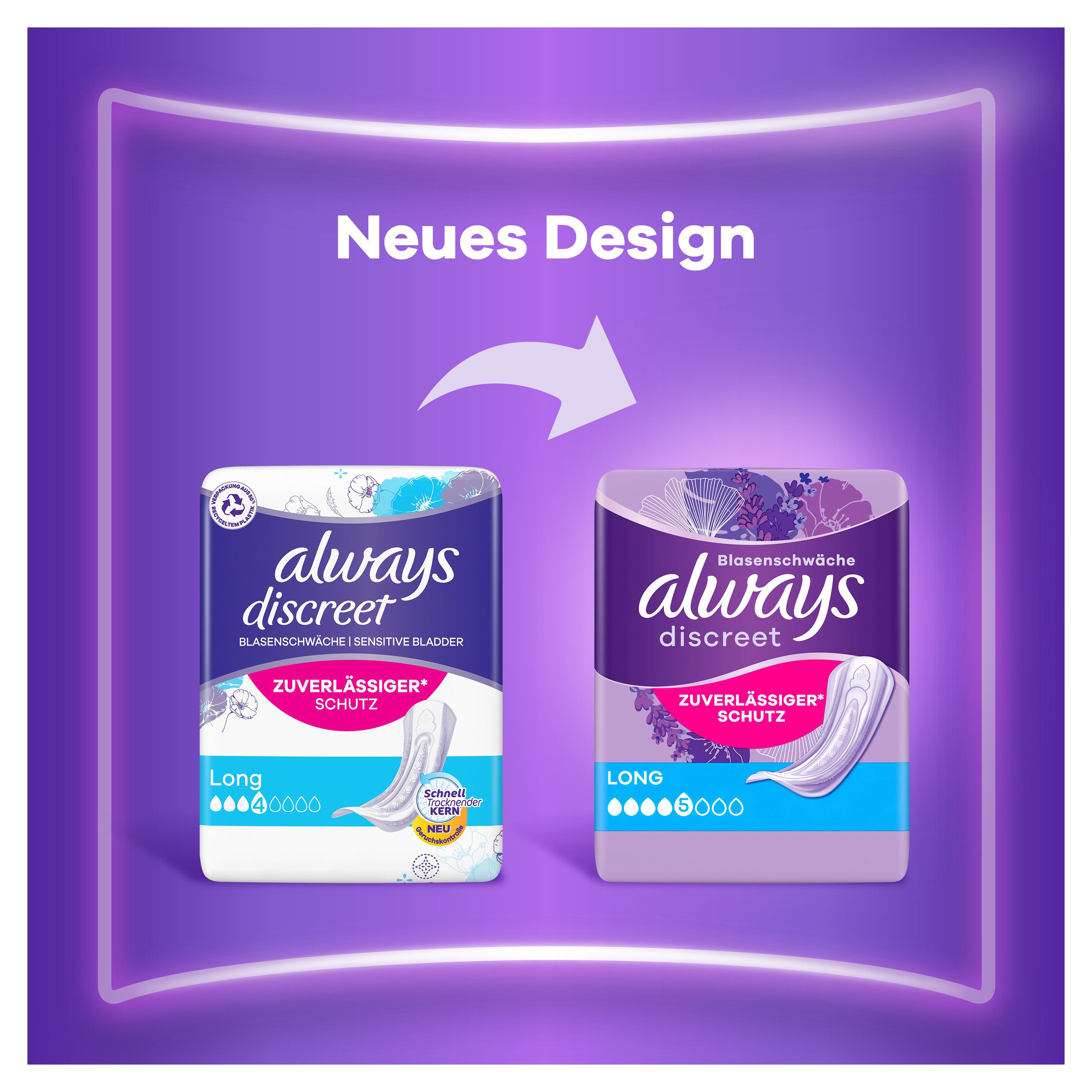 Always Discreet Inkontinenz-Einlagen Long 