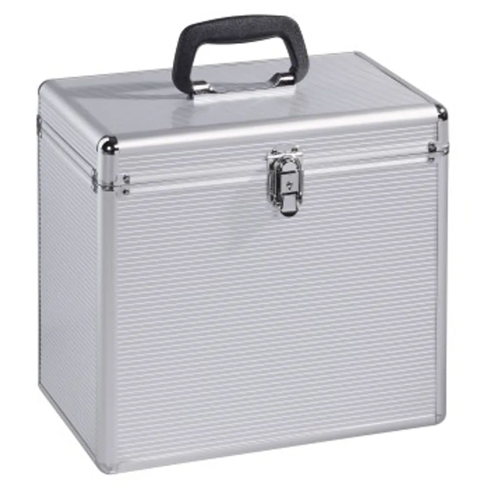 Hama LP-Koffer 50, Alu-Look, Silber