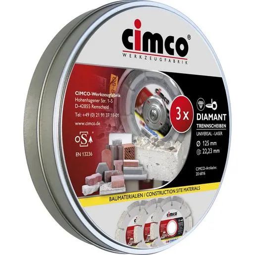 Cimco 125MM IN DOSE (1PA=3STK) / CIMCO DIAMANT-TRENNSCHEIBE 206816
