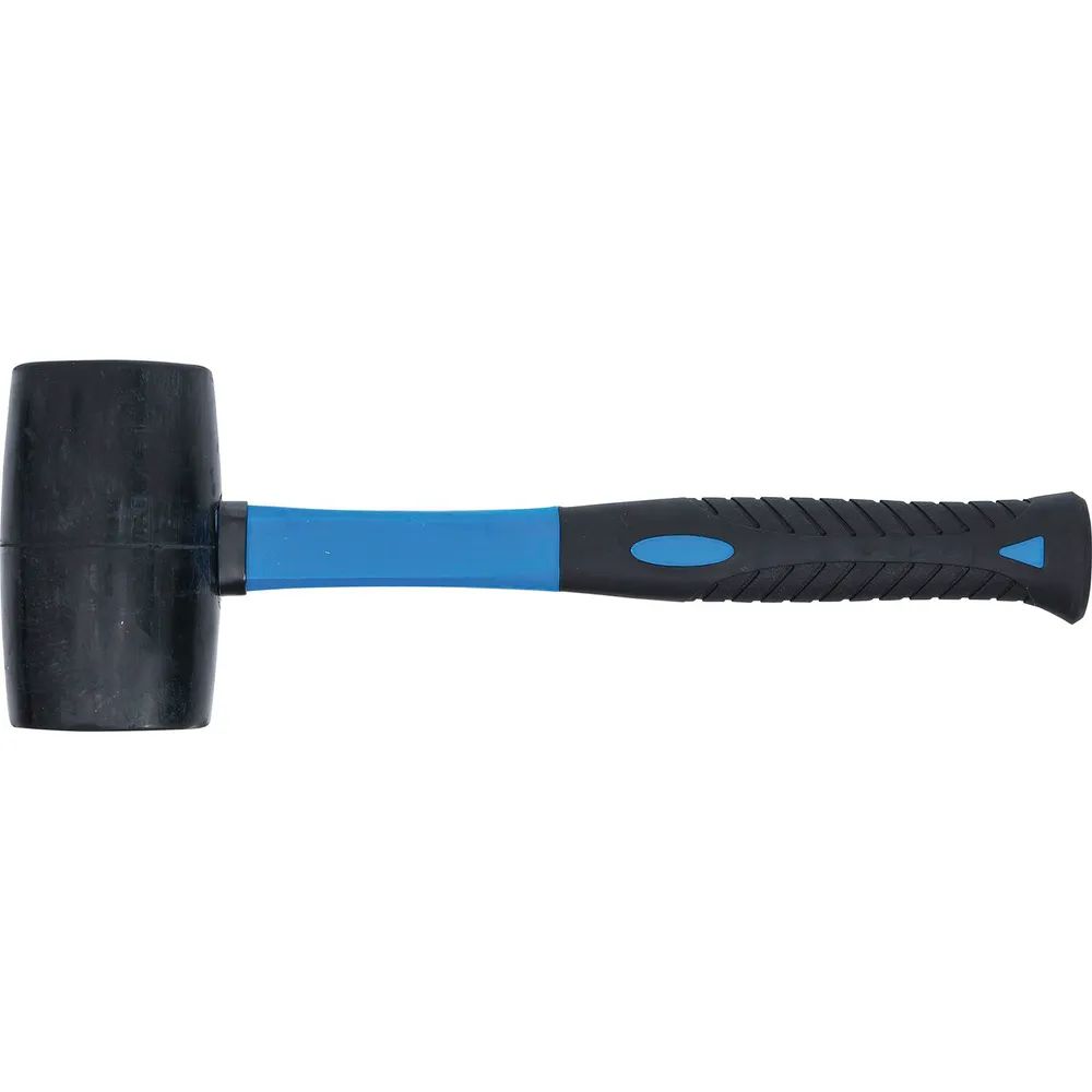 BGS Gummihammer schwarz fassförmig 50 x 80 mm mit Fiberglasstiel