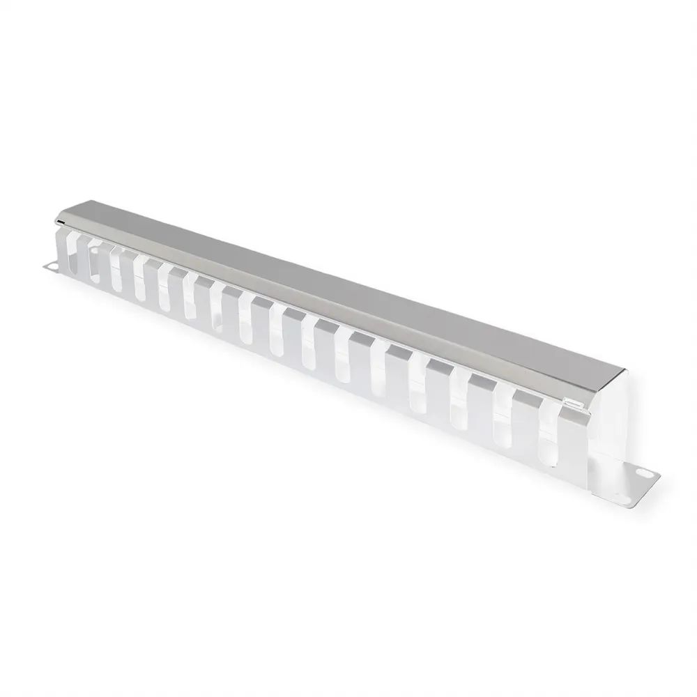 VALUE 19-Zoll-Frontplatte 1 HE mit Rangierkanal 40 x 40 mm, grau