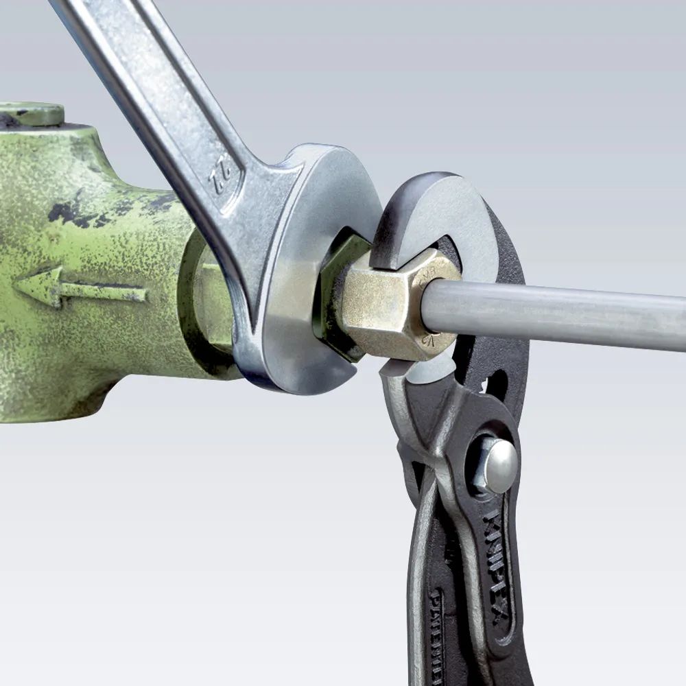 KNIPEX Schraubzange mit rutschhemmendem Kunststoff überzogen grau atramentiert 250 mm